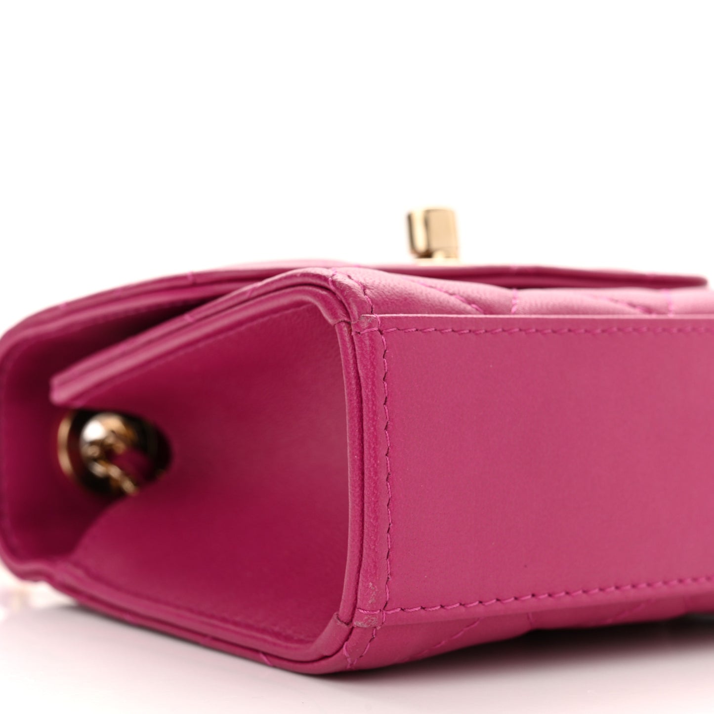 Lambskin Quilted Mini Trendy CC Clutch With Chain Fuchsia