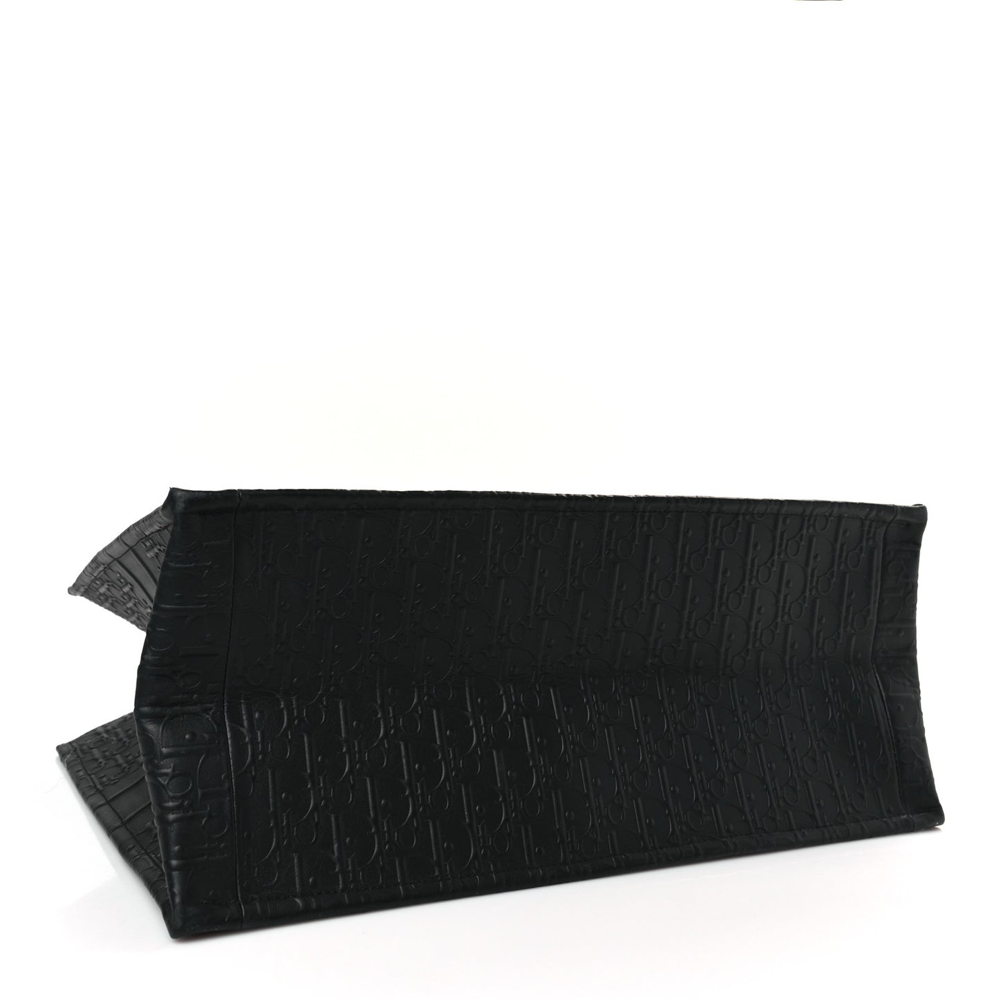 Oblique Calfskin Embossed Large Book Tote Black