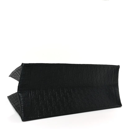 Christian Dior Oblique Calfskin Embossed Large Book Tote Black 3 of 8