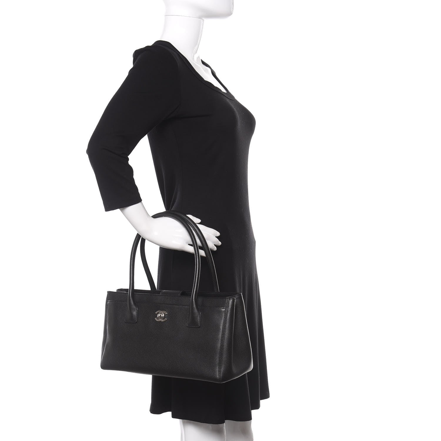 Chanel Calfskin Small Cerf Executive Shopper Tote Black 2 of 9