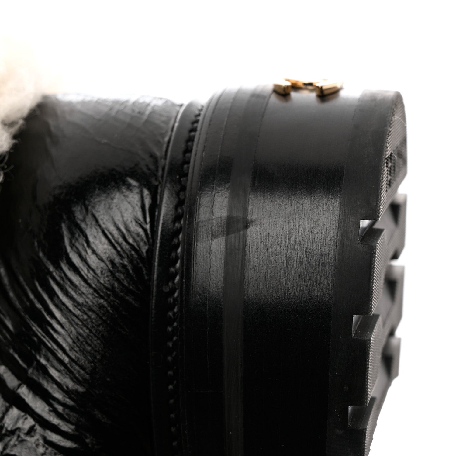 Chanel Lambskin Shearling Short Boots 38 Black 12 of 13