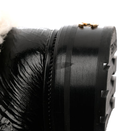 Chanel Lambskin Shearling Short Boots 38 Black 12 of 13