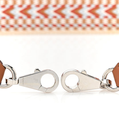 Hermes Toile Swift 50mm Sangle Cavale Shoulder Strap Cornaline White Gold 3 of 6