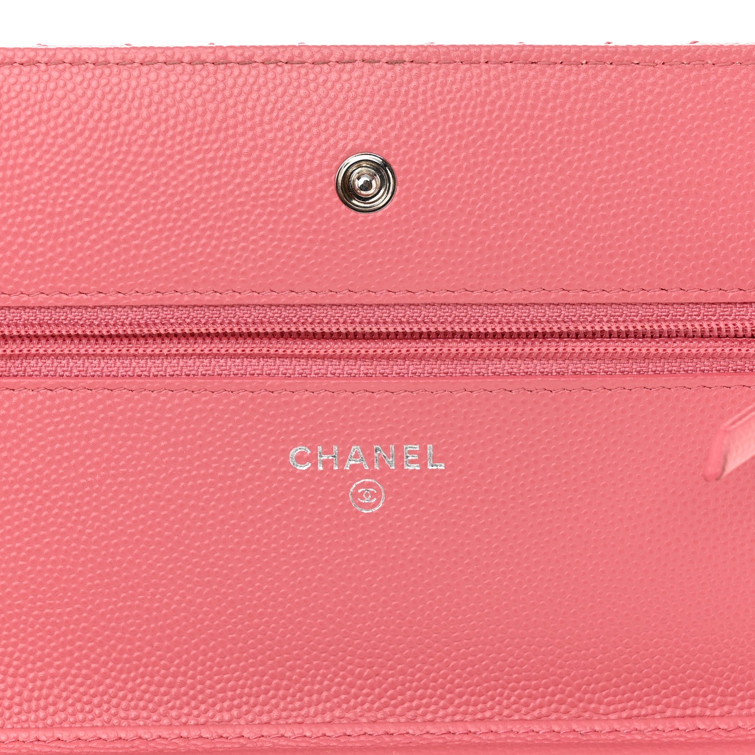 Chanel Caviar Chevron Quilted Wallet On Chain WOC Pink 5 of 11