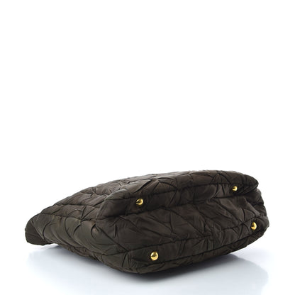 Prada Tessuto Nylon Chevron Quilted Tote Ebano 5 of 10