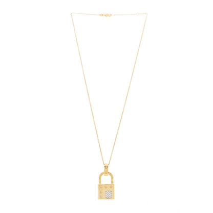 Roberto Coin 18K Yellow Gold Diamond Pois Mois Lock Pendant Necklace 2 of 5