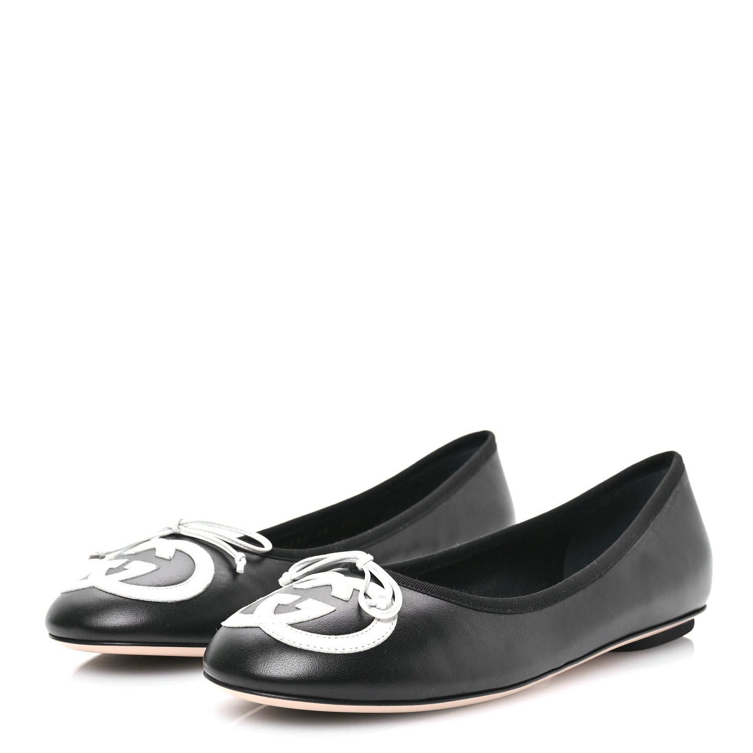 Gucci Malaga Kid Jarret Ballet Flats 39 Black White 3 of 9