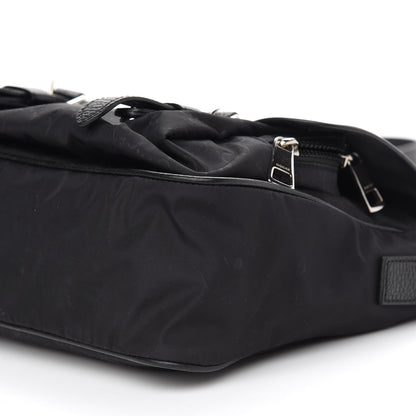 Gucci Nylon Monogram Double Buckle Flap Messenger Bag Black 9 of 9