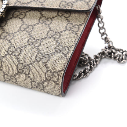 Gucci GG Supreme Monogram Mini Dionysus Chain Wallet Beige Vulcanic Red 8 of 8