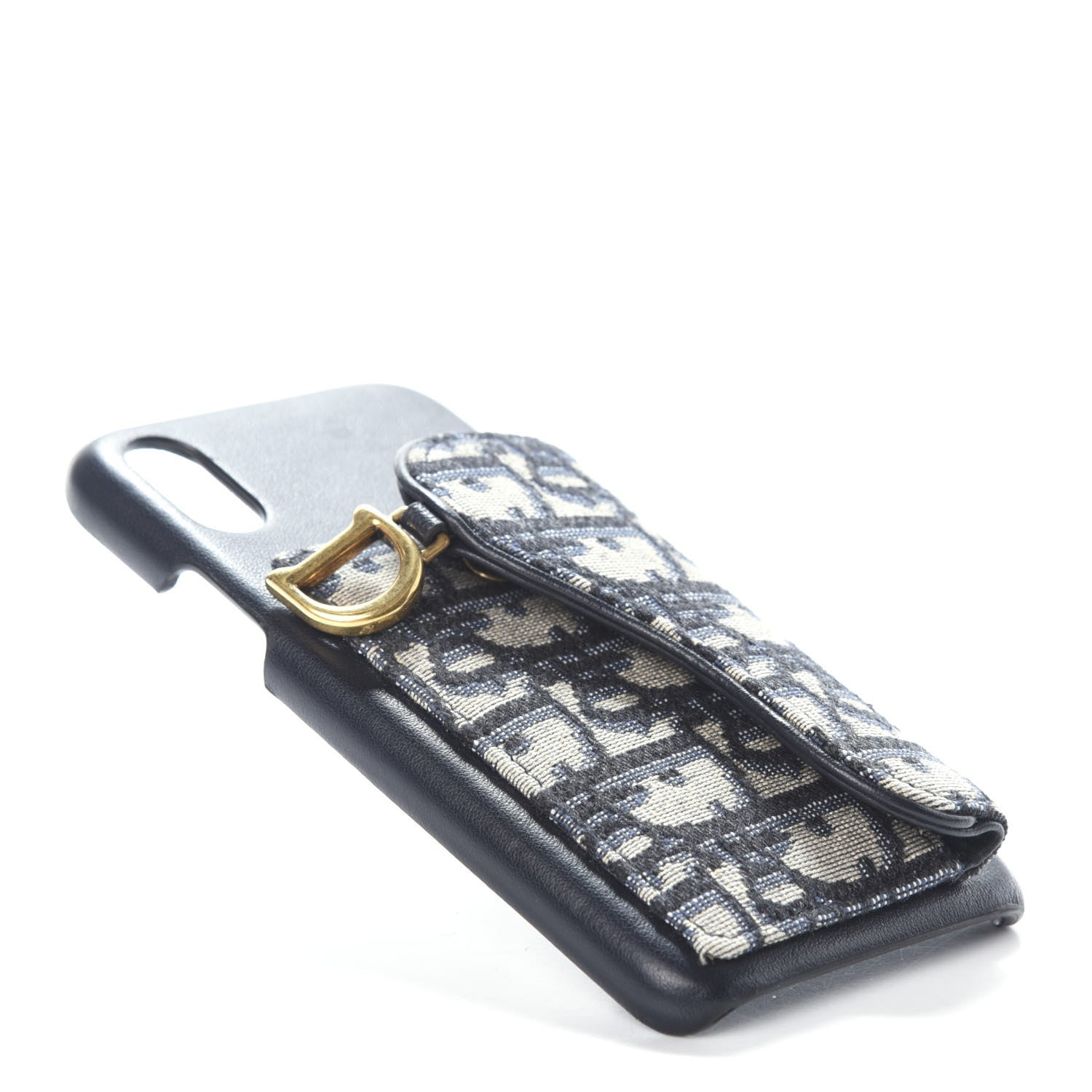 Christian Dior Oblique Calfskin Saddle iPhone X Case Blue 4 of 5