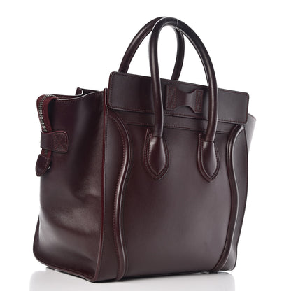 Celine Smooth Calfskin Mini Luggage Burgundy 3 of 23