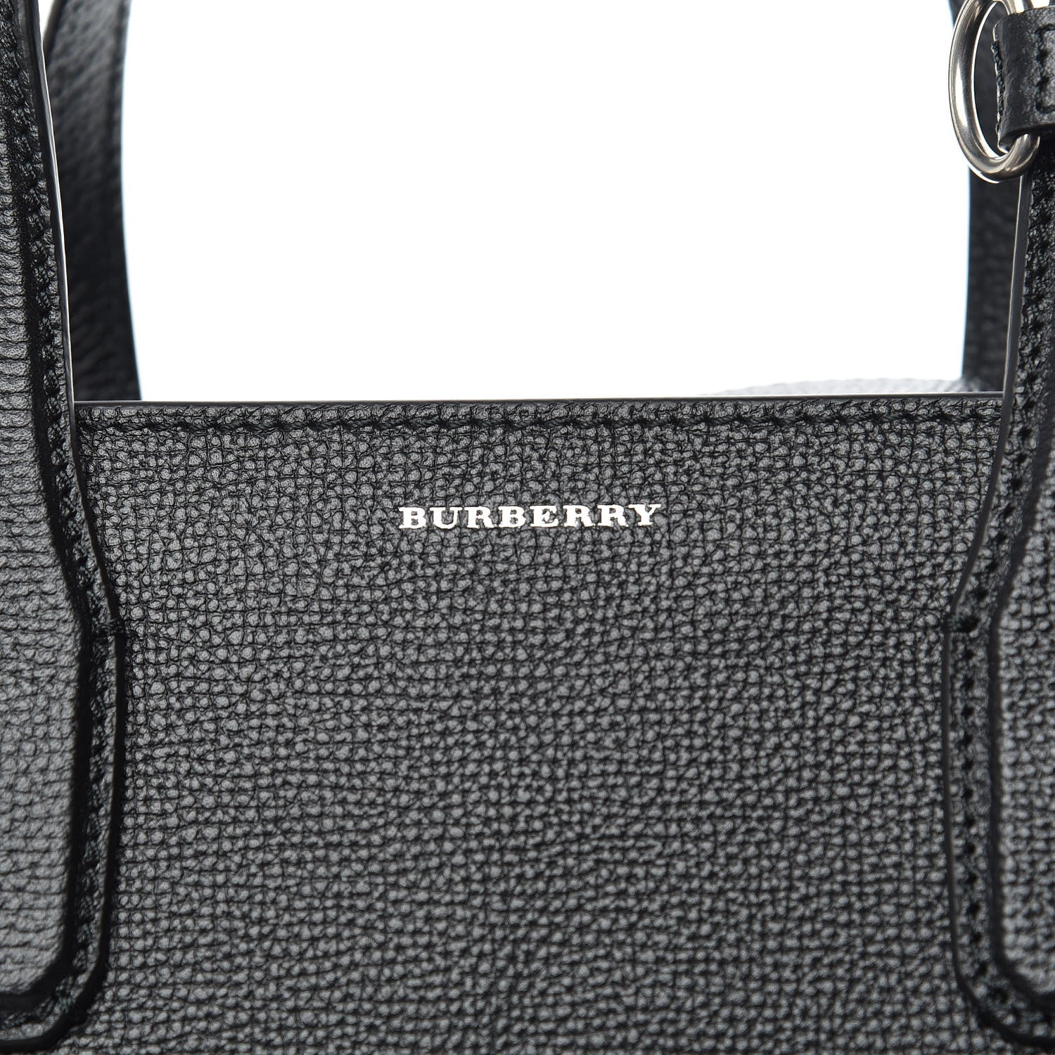 Burberry Derby Calfskin Vintage Check Medium Banner Tote Black 11 of 11