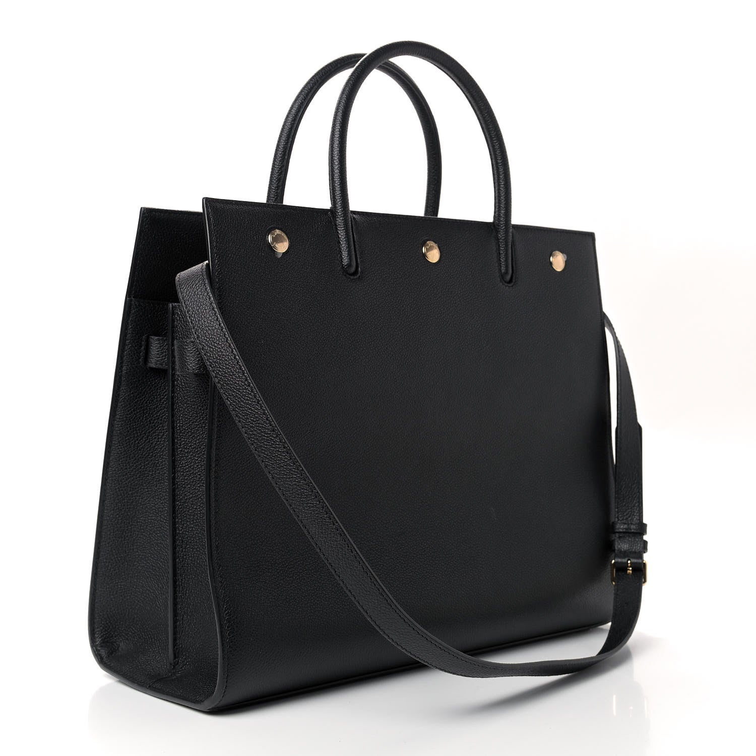 Burberry Grainy Calfskin Medium Title Bag Black 2 of 7