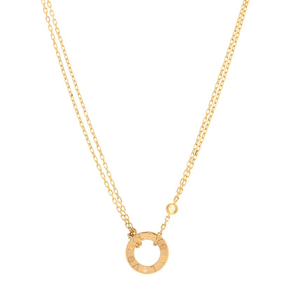 Cartier 18K Yellow Gold 2 Diamond LOVE Necklace 1 of 5