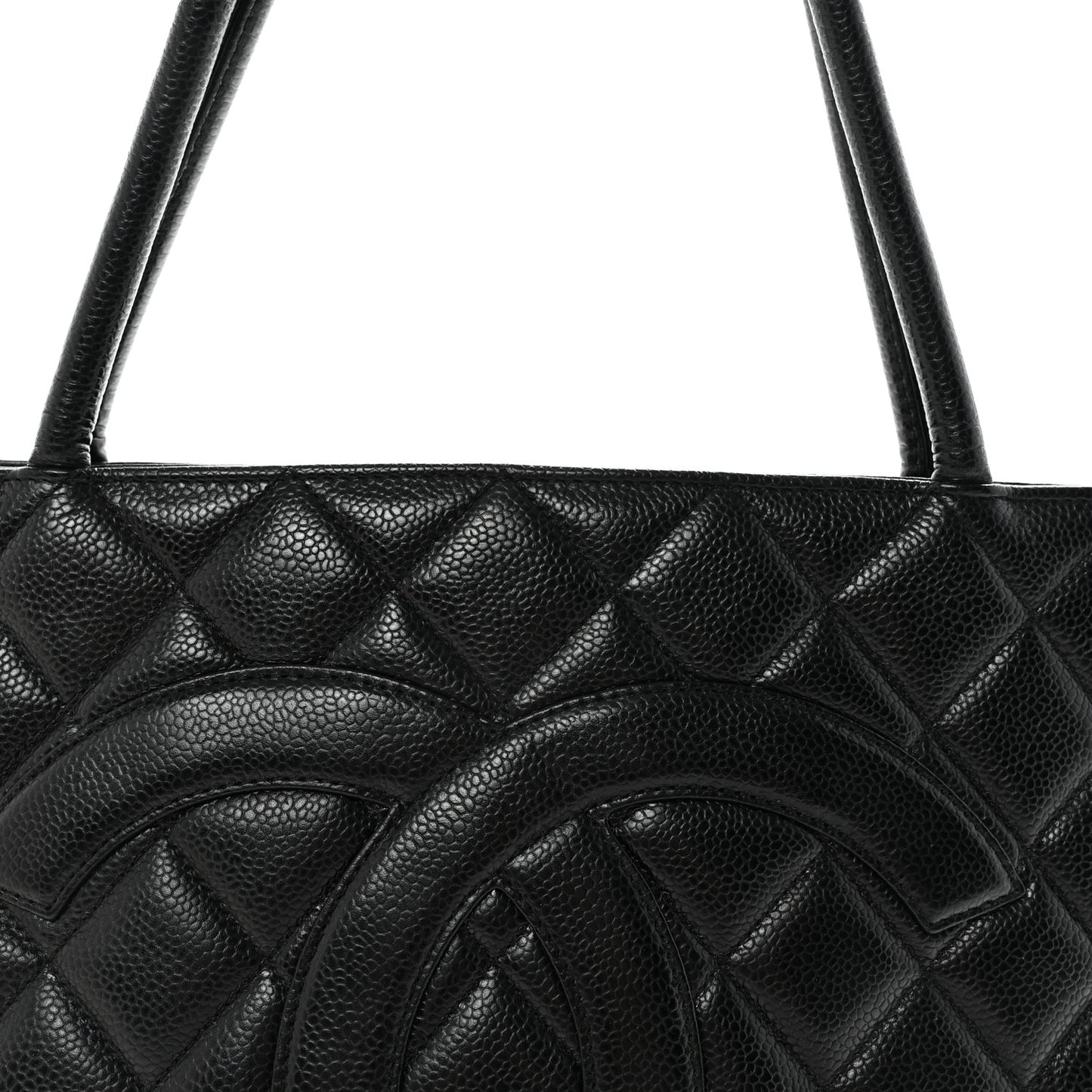 Caviar Quilted Medallion Tote Black