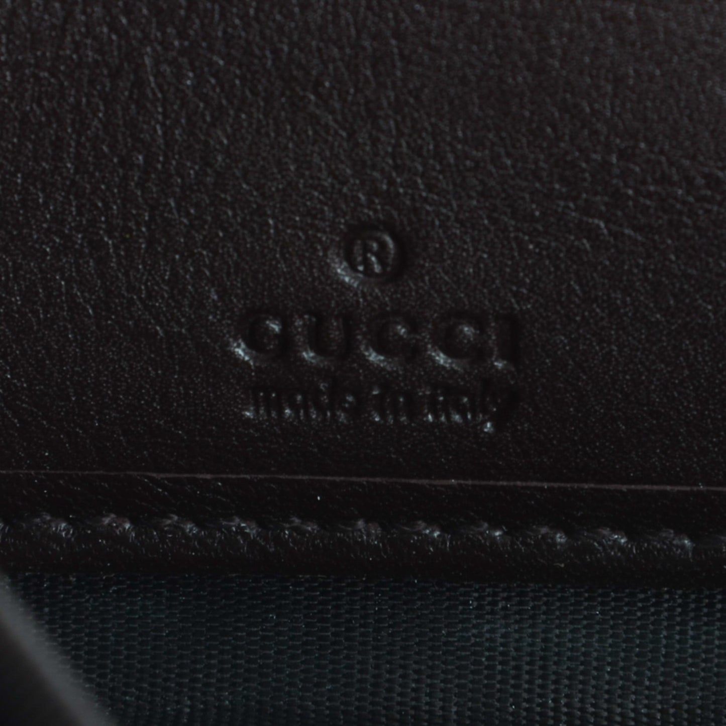 Guccissima Metal Bar Zip Around Wallet Dark Brown