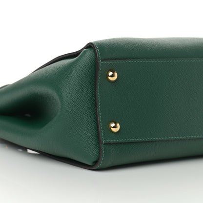 Burberry Soft Grain Calfskin Medium Buckle Tote Dark Green 10 of 14