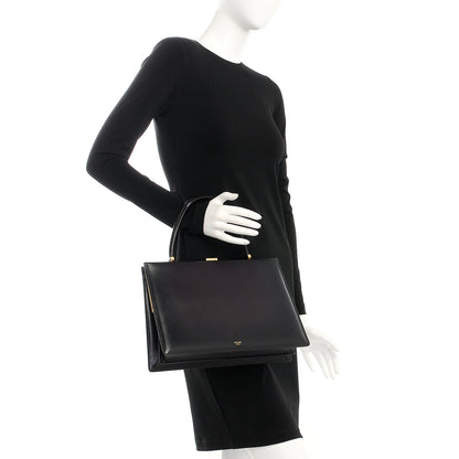 Celine Patina Box Calfskin Medium Clasp Bag Velvet 2 of 7