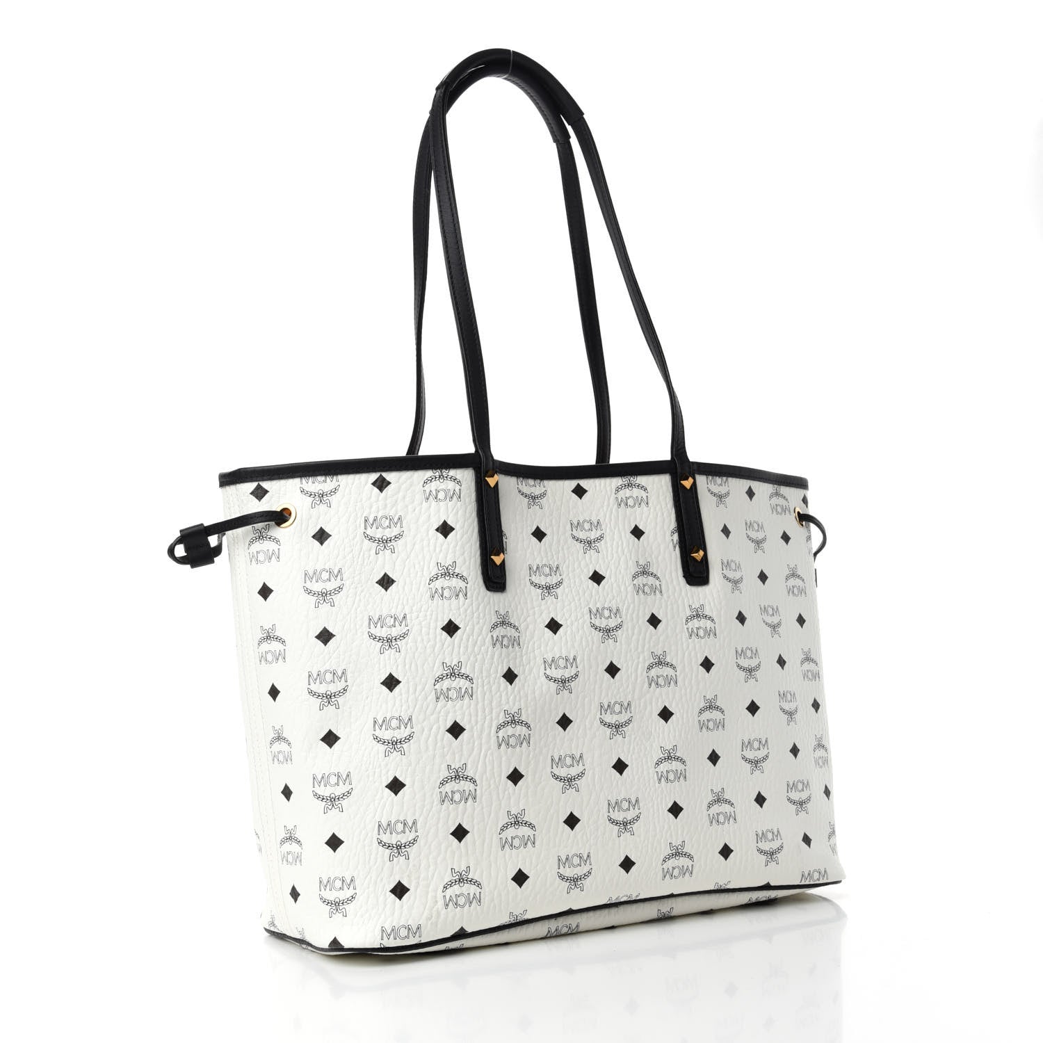 MCM Visetos Medium Project Reversible Shopper Tote White 3 of 15
