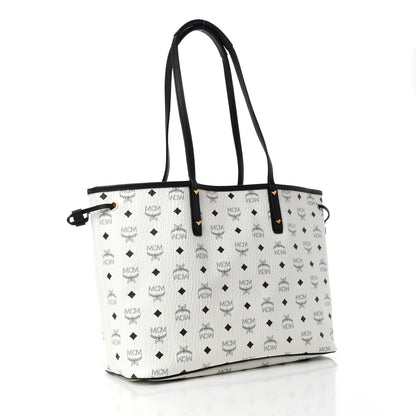 MCM Visetos Medium Project Reversible Shopper Tote White 3 of 15
