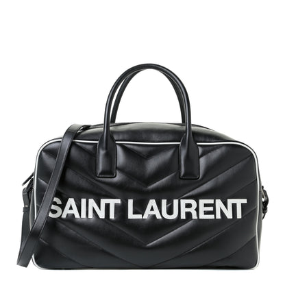 Saint Laurent Calfskin Medium Miles Logo Bowler Duffel Bag Black 1 of 11