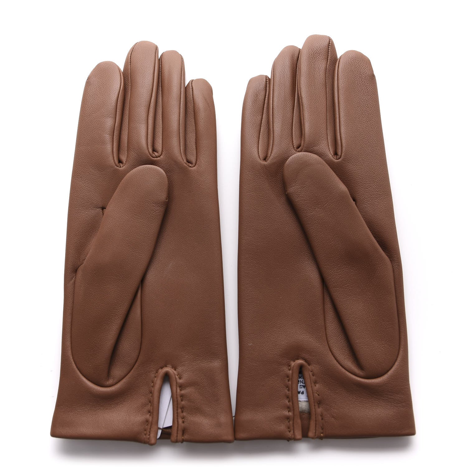 Hermes Glossy Lambskin Bastille Gloves 7 Cognac 2 of 7