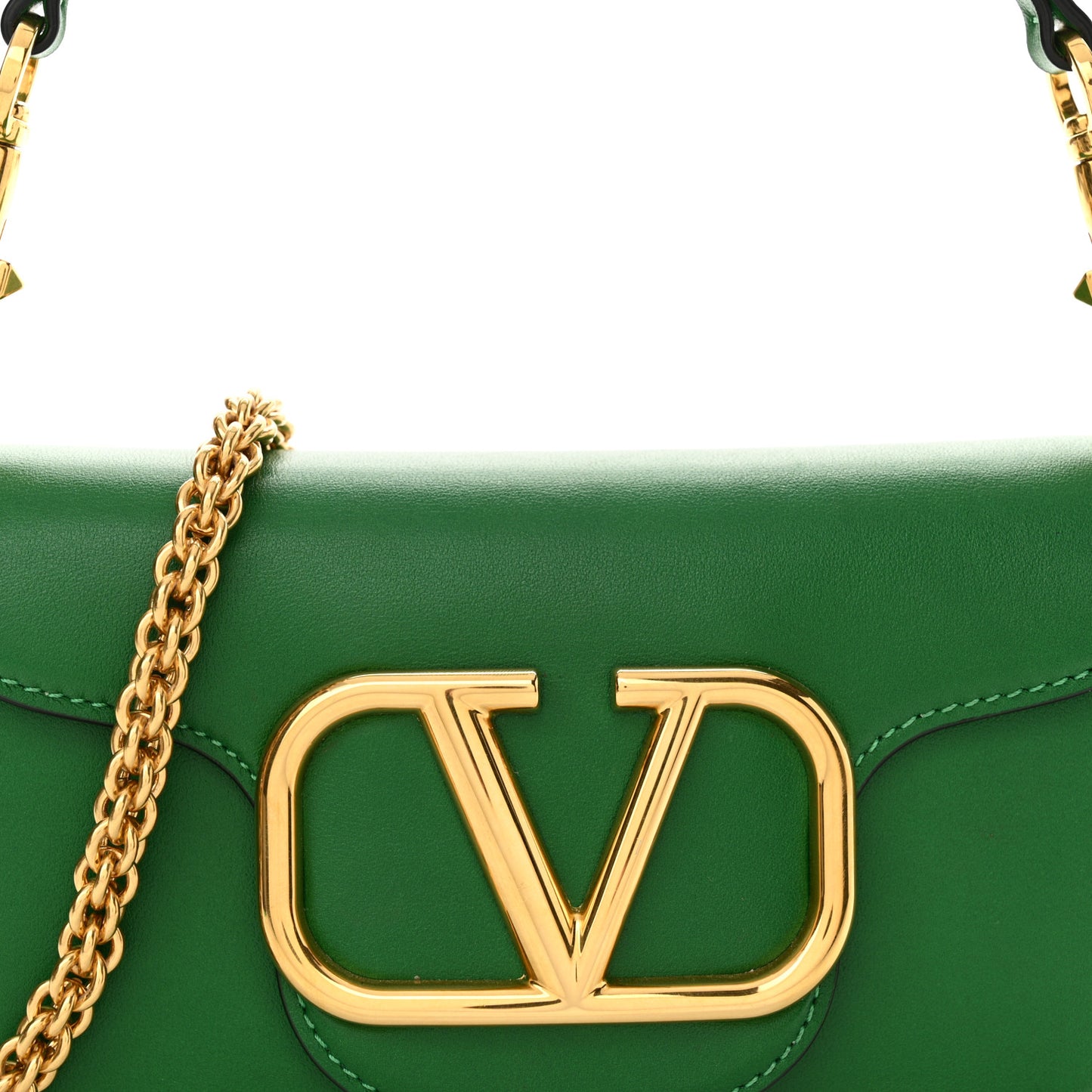Calfskin Vlogo Small Loco Shoulder Bag Gea Green