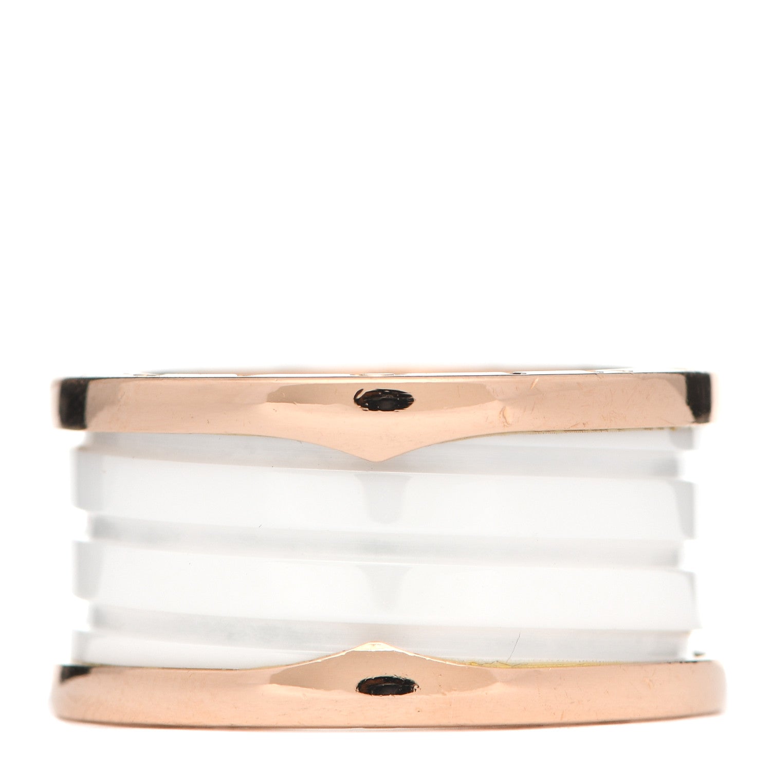 Bulgari 18K Rose Gold White Ceramic B.Zero1 Four-Band Ring 57 8 3 of 5