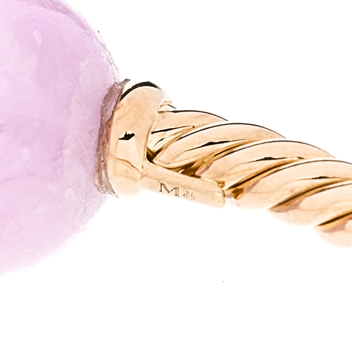 18K Yellow Gold Kunzite 12mm Solari Bead Bracelet
