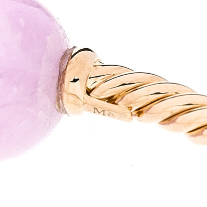 David Yurman 18K Yellow Gold Kunzite 12mm Solari Bead Bracelet 4 of 5