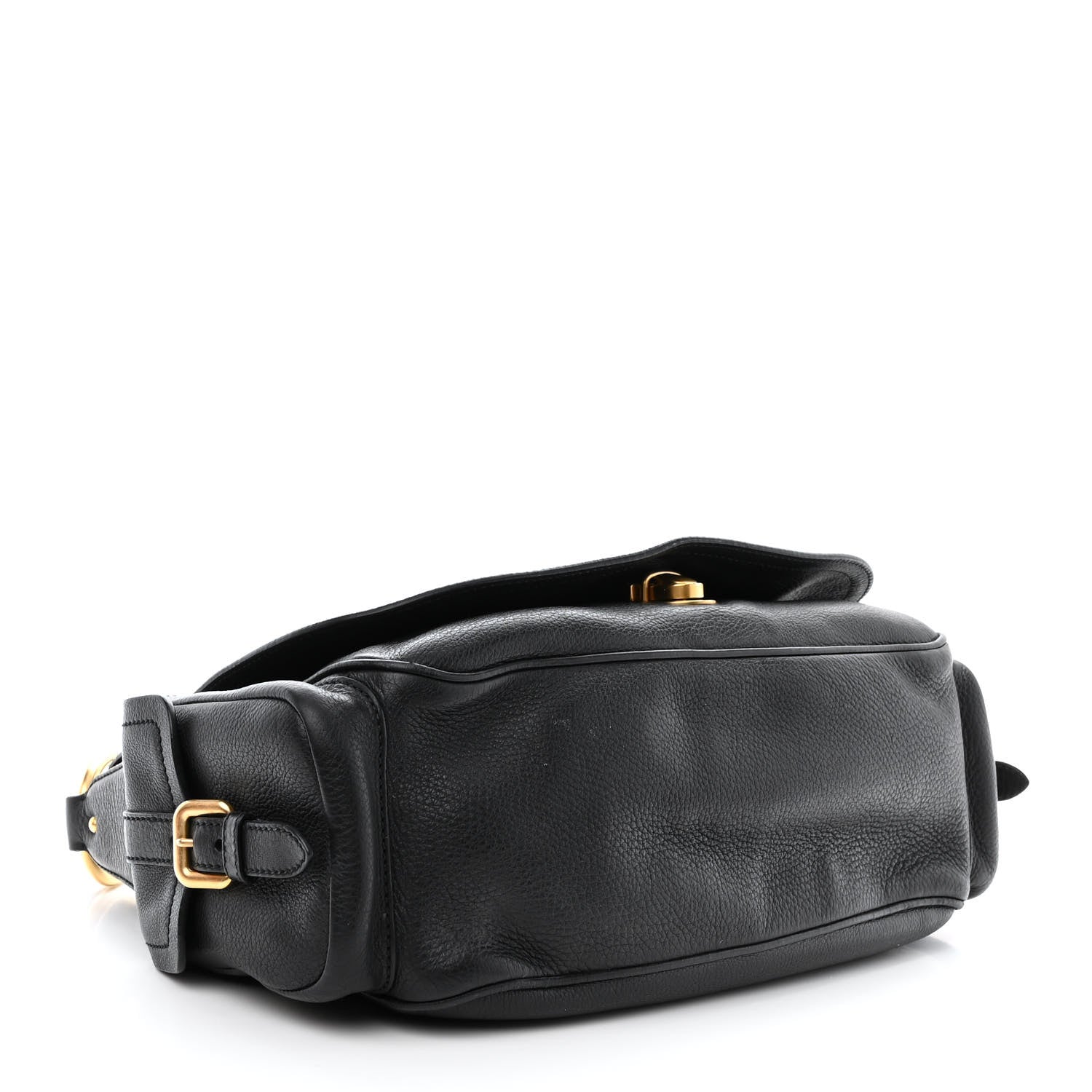 Prada Vitello Daino Antik houlder Bag Black 4 of 13