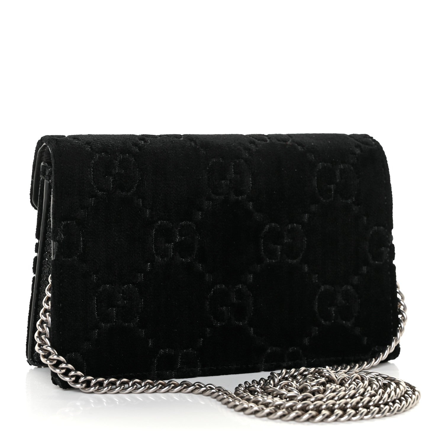 Gucci Velvet GG Monogram Super Mini Dionysus Shoulder Bag Black 3 of 10