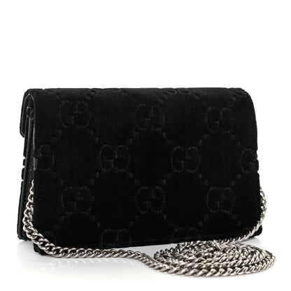 Gucci Velvet GG Monogram Super Mini Dionysus Shoulder Bag Black 3 of 10