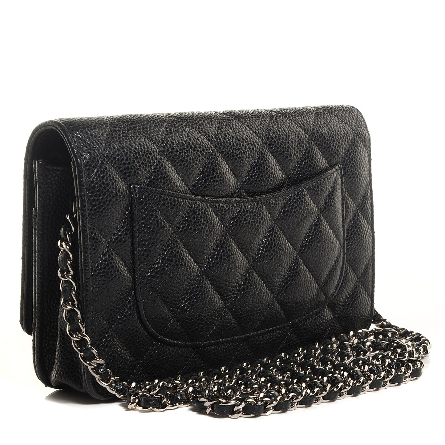Caviar Quilted Wallet On Chain WOC Black