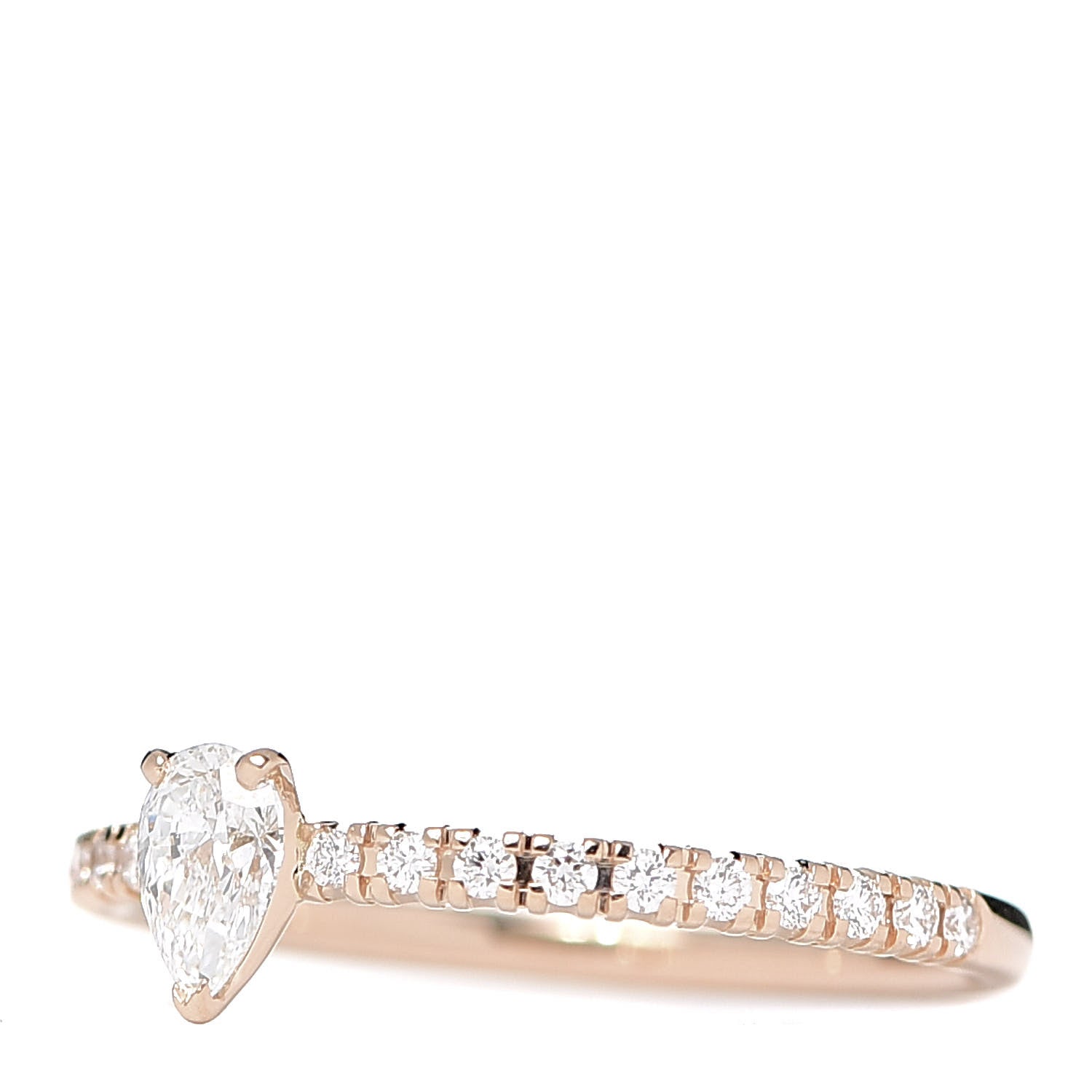 Cartier 18K Pink Gold Diamond Etincelle De Cartier Pear Cut Engagement Ring 47 4 3 of 6