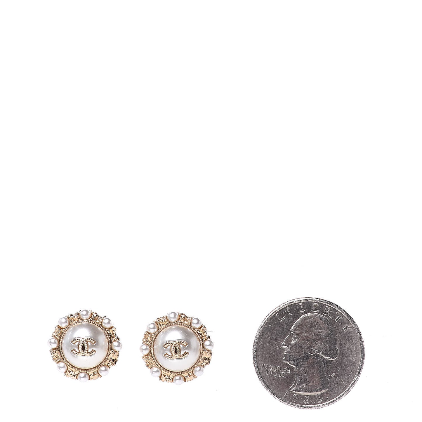 Pearl CC Earrings Gold