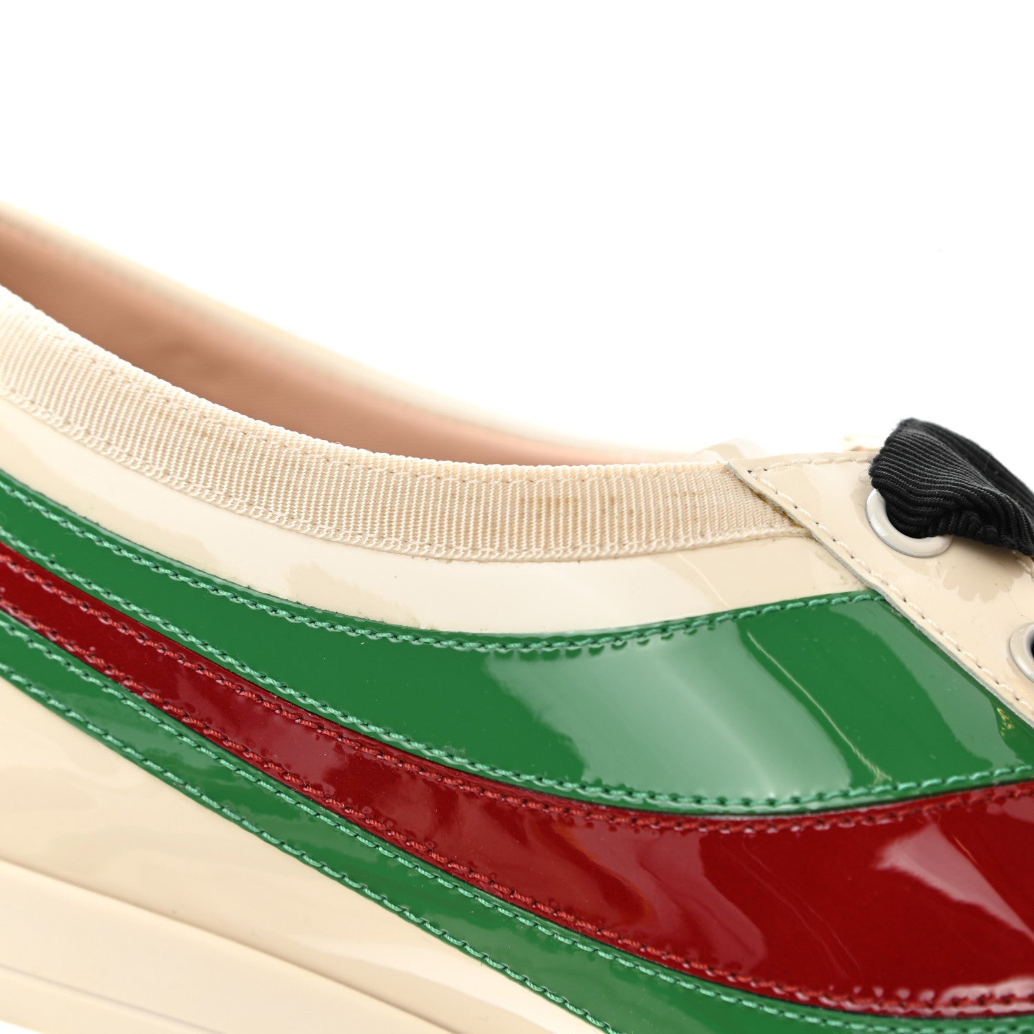 Gucci Patent Crystal Web GG Womens Falacer Sneakers 40.5 Mystic White New Shamarock Red 12 of 13