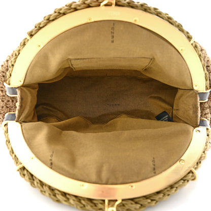 Fendi Intreccio Macrame Braided Shell Clutch Sand 5 of 10