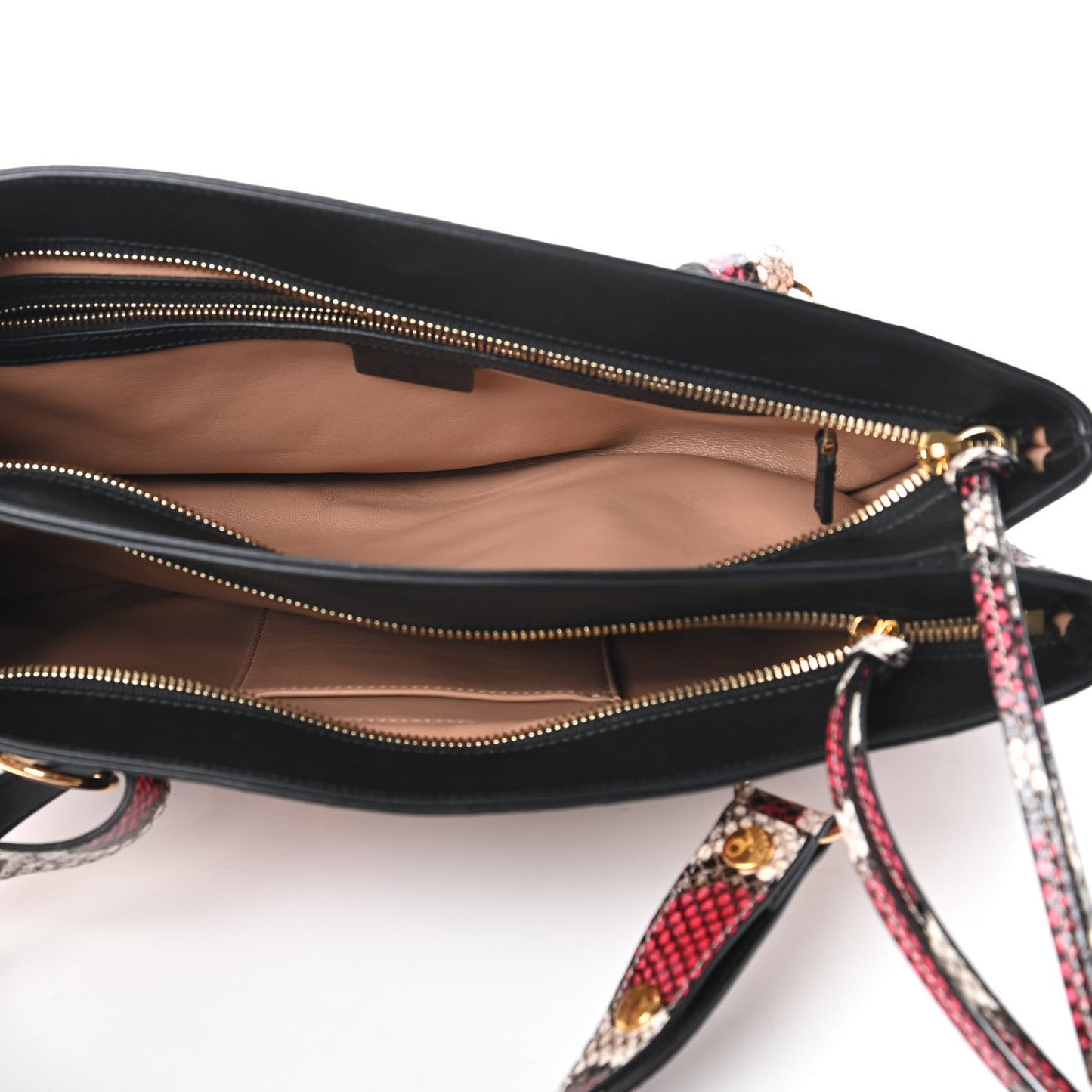 Snakeskin Large Arli Top Handle Bag Pink Beige
