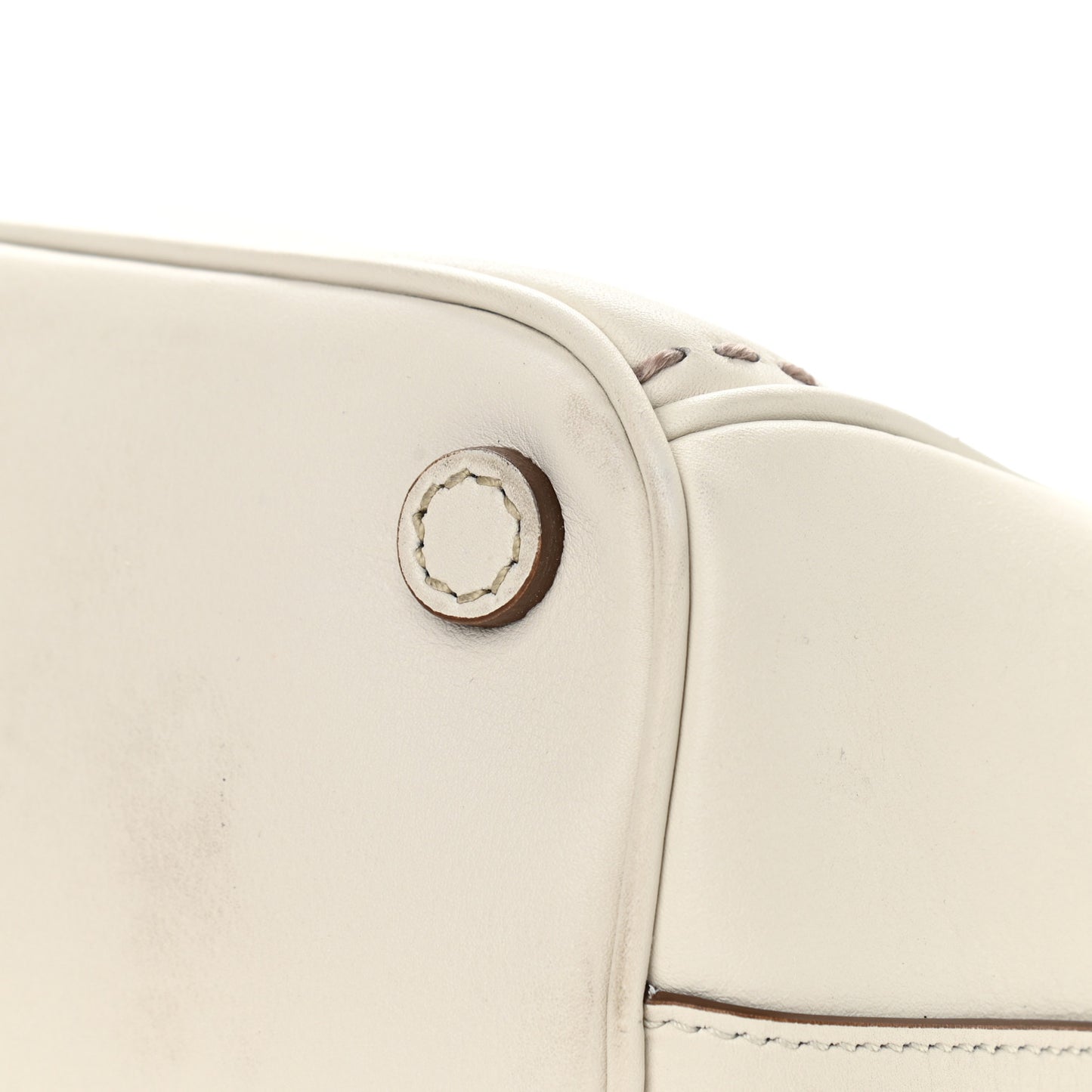 City Calf Hand Stitched Small Galleria Double Zip Tote Talco