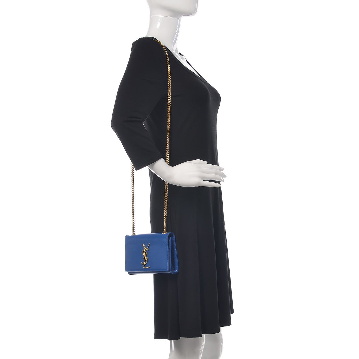 Grain De Poudre Small Classic Monogram Kate Satchel Royal Blue