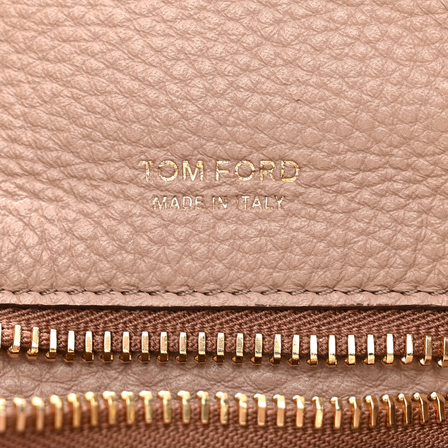 Tom Ford Grained Calfskin Sedgwick Medium Zipper Tote Taupe 6 of 20