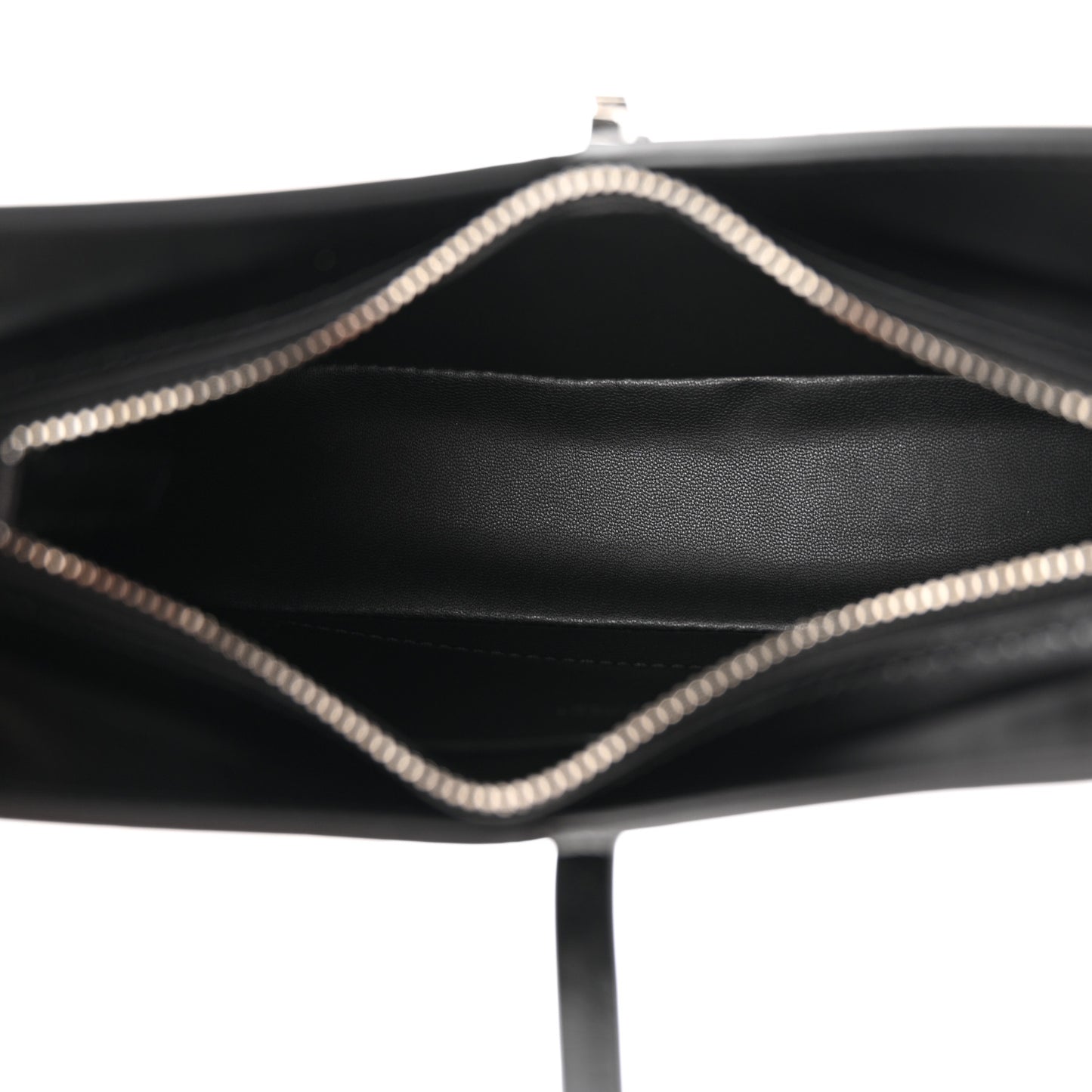 Box Calfskin Small Zipped Cut Out Shoulder Bag Black