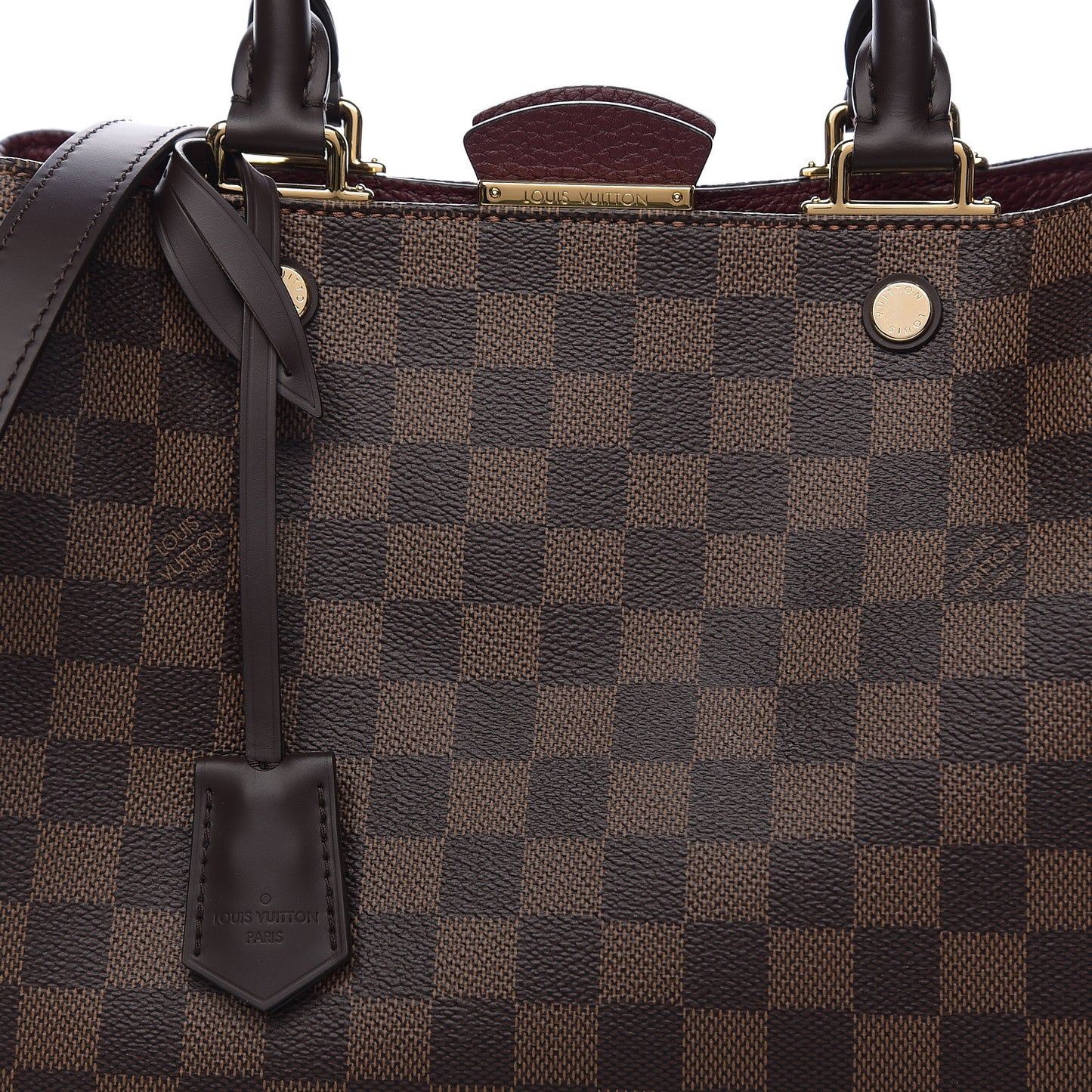 Damier Ebene Cuir Taurillon Brittany Bordeaux