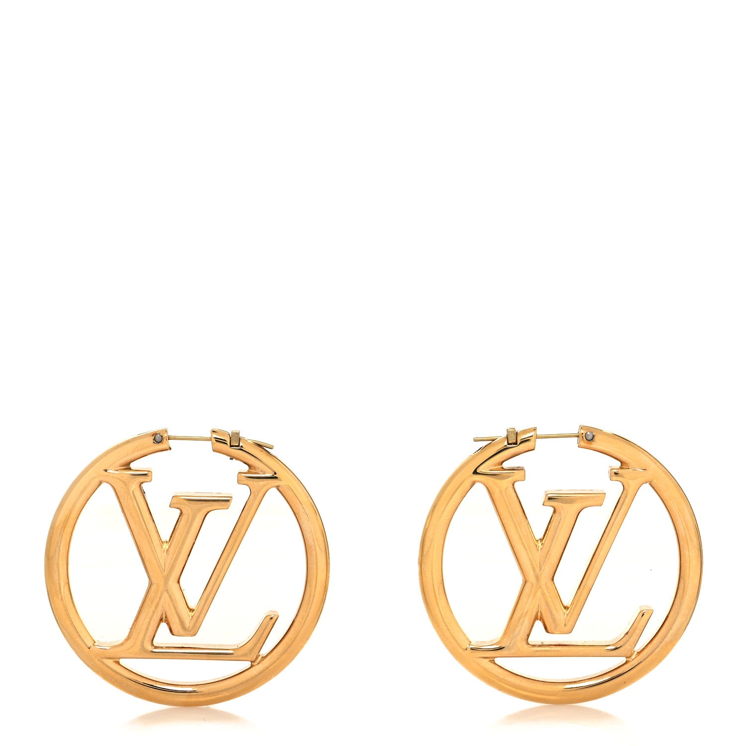 Louis Vuitton Metal Louise Hoop Earrings Gold 1 of 4