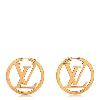 Louis Vuitton Metal Louise Hoop Earrings Gold 1 of 4