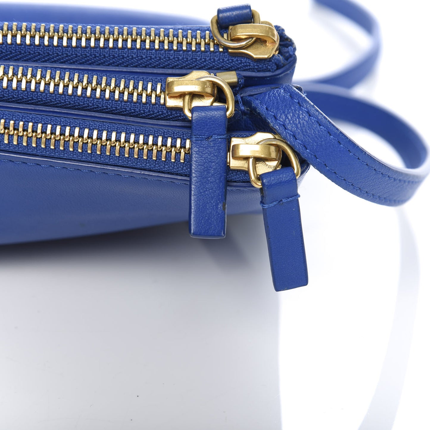Lambskin Small Trio Crossbody Bag Electric Blue