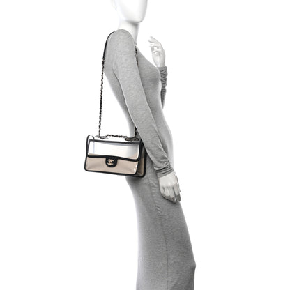Chanel Lambskin PVC Medium Coco Sand Flap Black 2 of 11