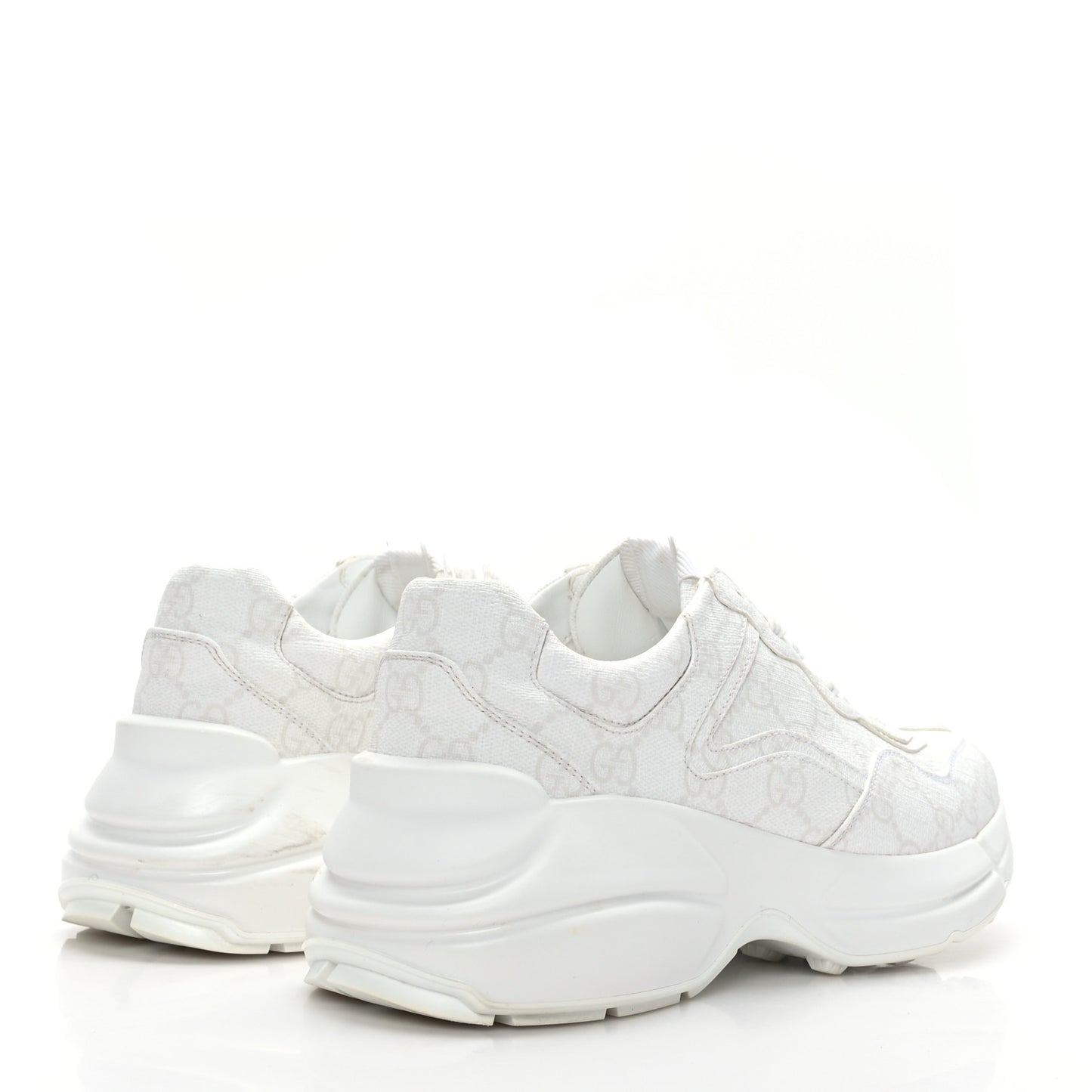 GG Supreme Monogram Womens Rhyton Sneakers 37.5 White