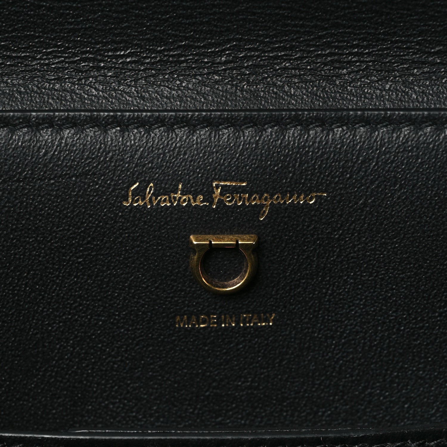 Salvatore Ferragamo Calfskin Trifolio Top Handle Bag Black 5 of 9